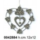 Pendaglio Cuore Corona Fiori Grigio Cm12 Ad133417*Disp.11/2014*Nr.