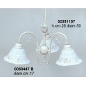 Lampadario 3 Luci C/Riccioli Bianco Elettr. 1157Nr.