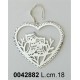 Pendaglio Cuore Con Coppia Gufi Bianco Ad154184*Disp.11/2014*Nr.