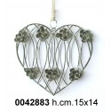 Pendaglio Cuore Con Fiori Grigio Cm15 Ad153466*Disp.11/2014*Nr.