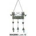 Pendaglio Welcome 2 Gufetti Ad134529 Grigio*Disp.Nr.