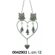 Pendaglio Cuore 2 Gufi E 3 Campanelli Ad133640Nr. Grigio*Disp. 11/2014*