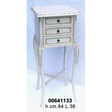 Comodino 3 Cassetti H.84 4005 Bianco