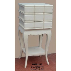 Comodino 3 Cassetti Libri 32X32X71