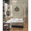 Letto Baldacchino Ferro Forgiato Bianco