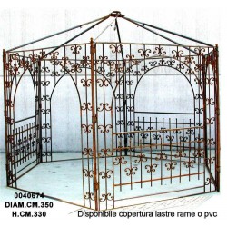 Gazebo Ferro Esagonale Dm.350 H. 330 Lato 198