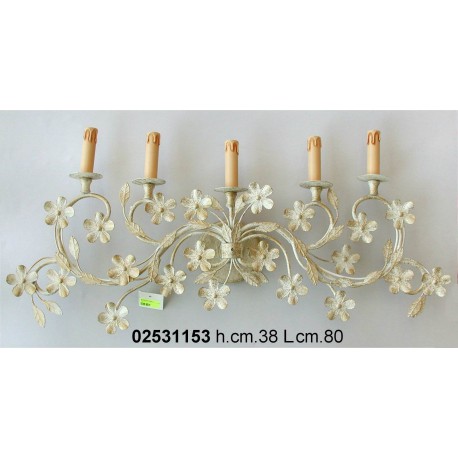 Applique Bouquet 5 L. H.38 L.80 Bia/Oro Elettr.