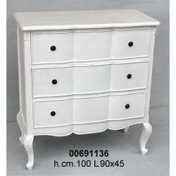 Como' 3 Cassetti Bianco H.100 90X45