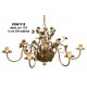 Lampadario Ferro 6 L. Fiori Elettr.Col. Oro