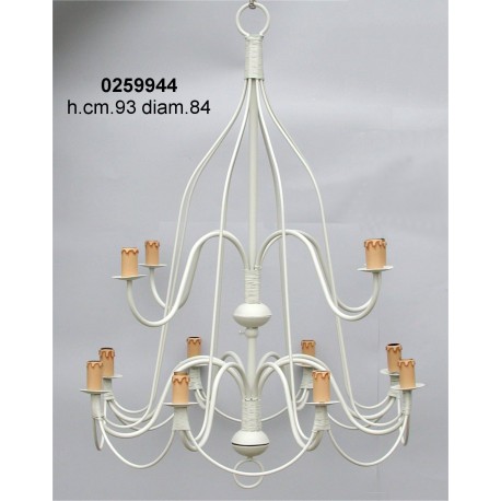 Lampadario York 12 L. Elettr. Bianco